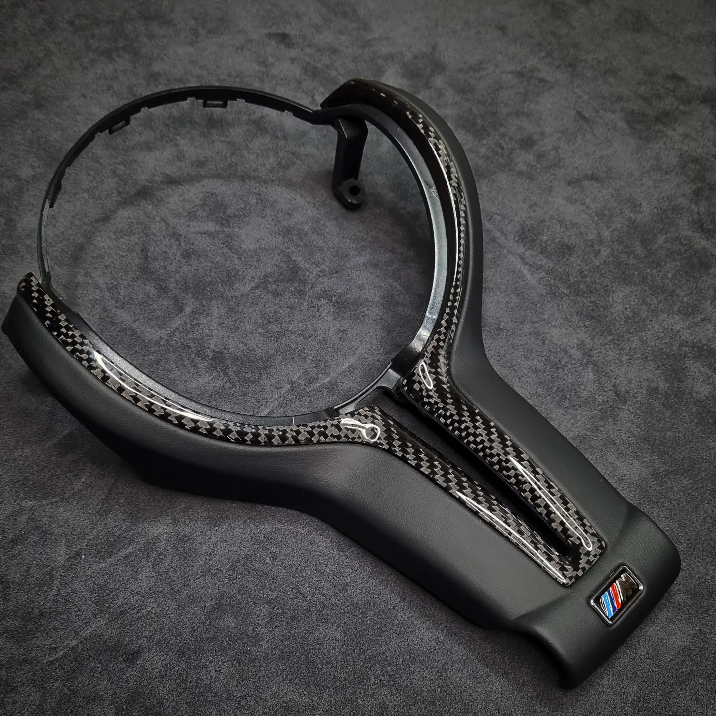 BMW F series Trim – Black smooth leather and Gloss Carbon Fibre Bezel - Image 3