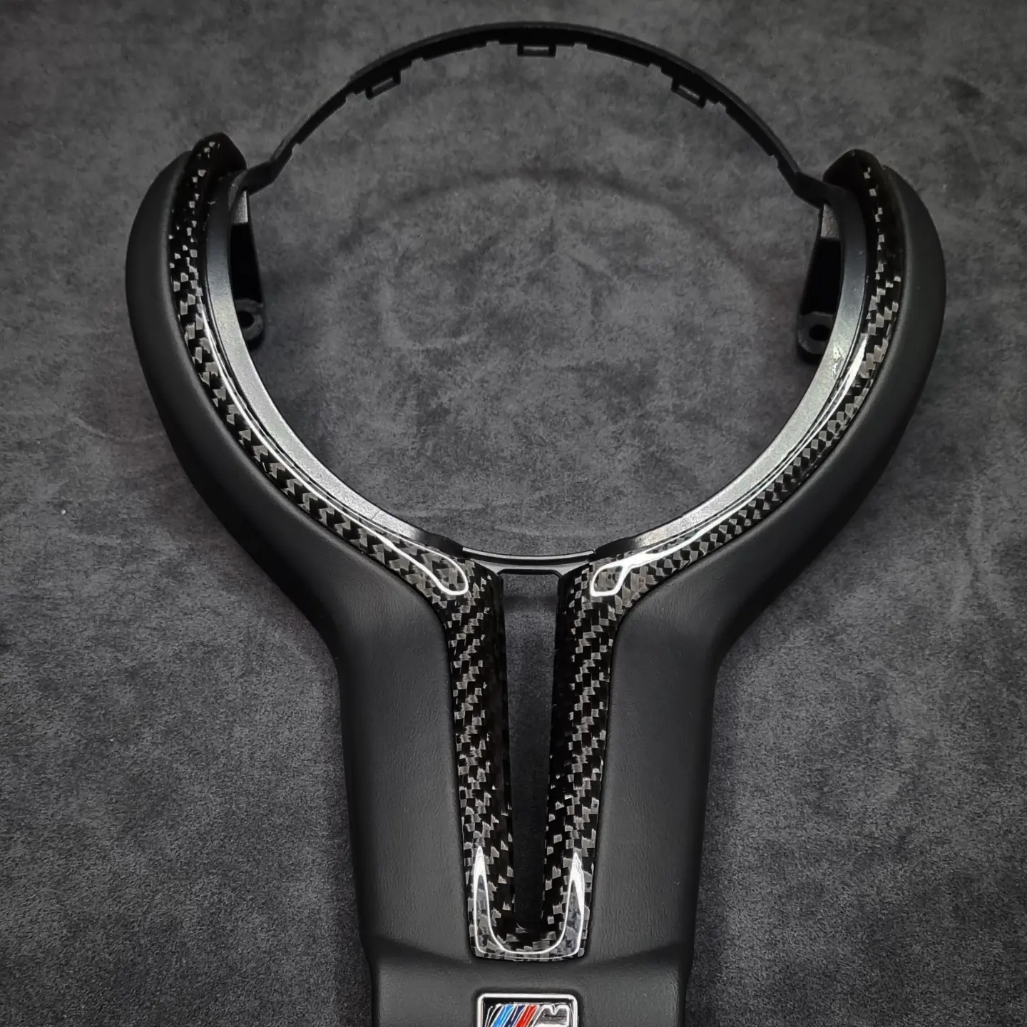 BMW F series Trim – Black smooth leather and Gloss Carbon Fibre Bezel - Image 5
