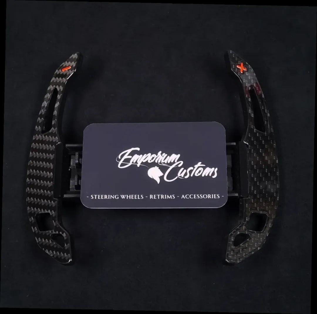 BMW F series Carbon Fibre Paddle Shifters - Race Style with Red +/- - F20 F21 F30 F31 F80 F82 M140i M3 M4 - Image 4