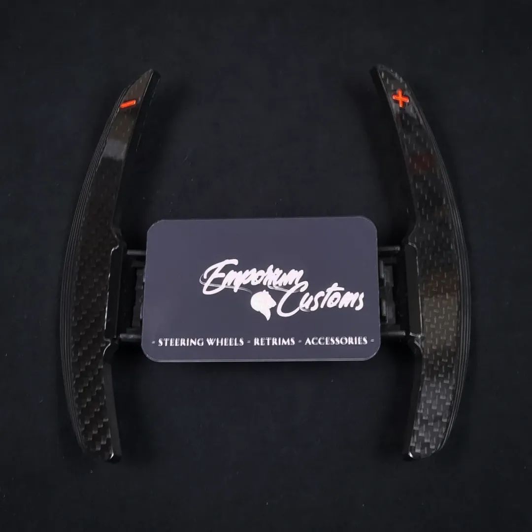 BMW F series Carbon Fibre Paddle Shifters - Sport Style with Red +/- - F20 F21 F30 F31 F80 F82 M140i M3 M4 - Image 4