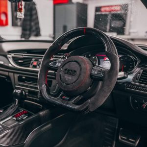 Carbon Fibre Steering Wheel - Audi 8V B8 B8.5 8T C7 - A1 / A3 / A4 / A5 / A6 / A7 / Q3 / Q5 / S1 / S3 / S4 / S5 / S6 / S7 / SQ5 / RS3 / RS4 / RS5 / RS6 / RS7 / RSQ3