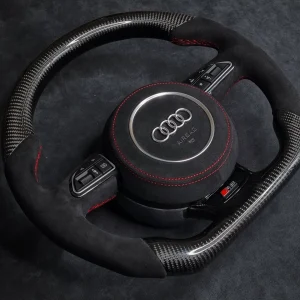 Carbon Fibre Steering Wheel - Audi 8V B8 B8.5 8T C7 - A1 / A3 / A4 / A5 / A6 / A7 / Q3 / Q5 / S1 / S3 / S4 / S5 / S6 / S7 / SQ5 / RS3 / RS4 / RS5 / RS6 / RS7 / RSQ3