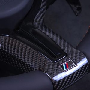 BMW F series Gloss Carbon Fibre Centre trim with ///M Badge and Gloss black bezel