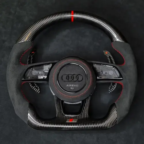 Audi RS Wheel in Gloss twill Carbon and Alcantara 9002