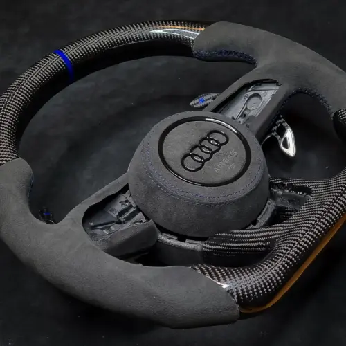 Audi RS Wheel in Gloss twill Carbon and Alcantara 9002