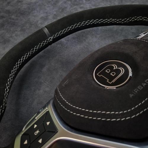 Black Alcantara 9040 with white stitching