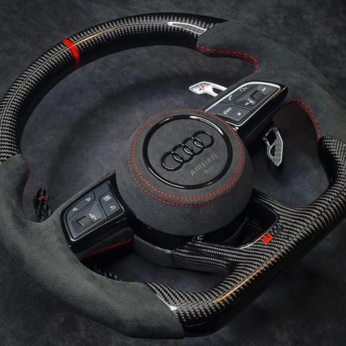Audi RS Wheel in Gloss twill Carbon and Alcantara 9002