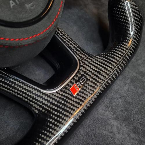 Audi RS Wheel in Gloss twill Carbon and Alcantara 9002